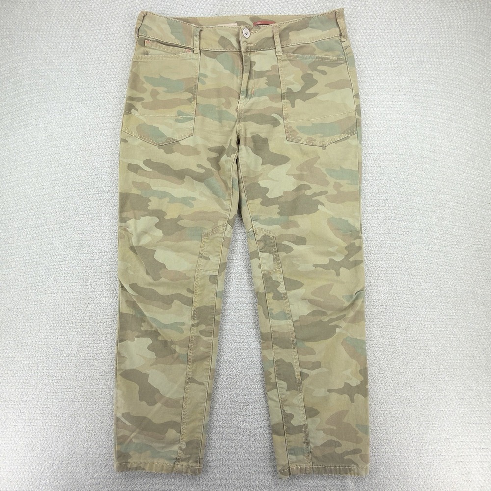 Pilcro Anthropologie The Wanderer Camo Pants Womens 31 Utility Straight Stretch